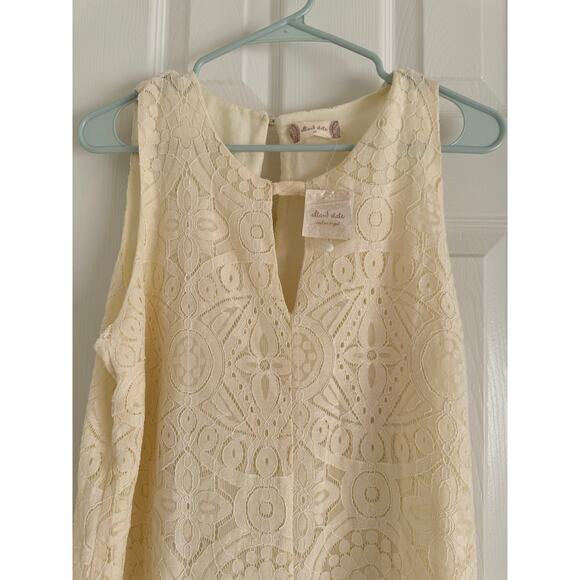 NWT Altar'd State Sleeveless Cream Lace Dress Keyhole Neckline Women's Medium - Picture 3 of 11